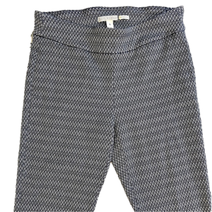 Dana Buchman Knit Tummy Control Pull On Ankle Dress Pants Geo Cubes Size S